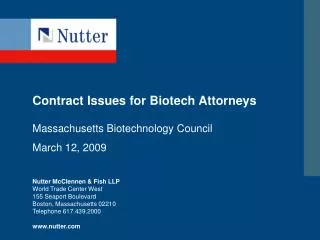 Contract Issues for Biotech Attorneys
