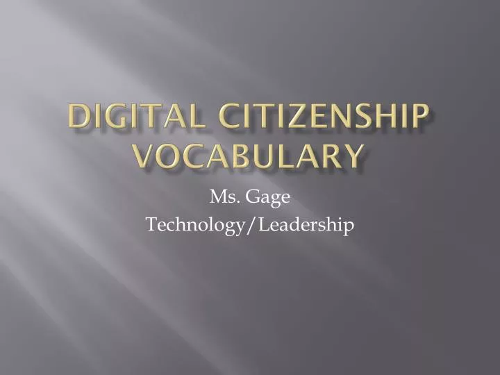 digital citizenship vocabulary