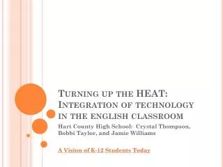 Turning up the HEAT: Integration of technology in the english classroom