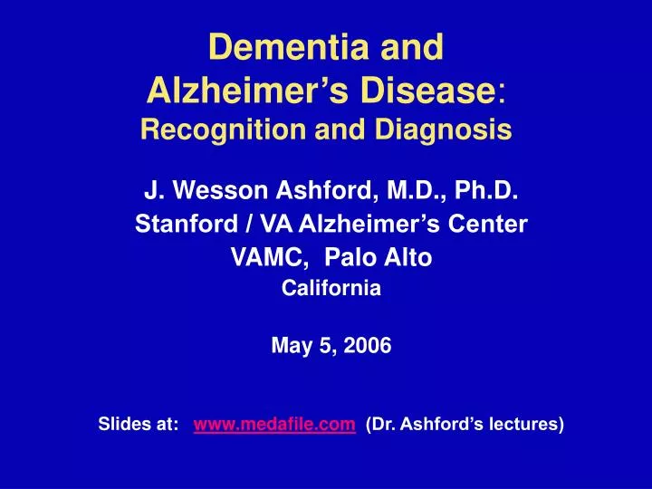 dementia and alzheimer s disease recognition and diagnosis