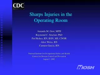 Sharps Injuries in the Operating Room