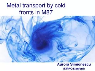 Metal transport by cold fronts in M87