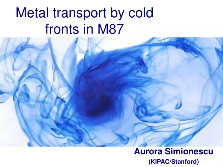 metal transport by cold fronts in m87