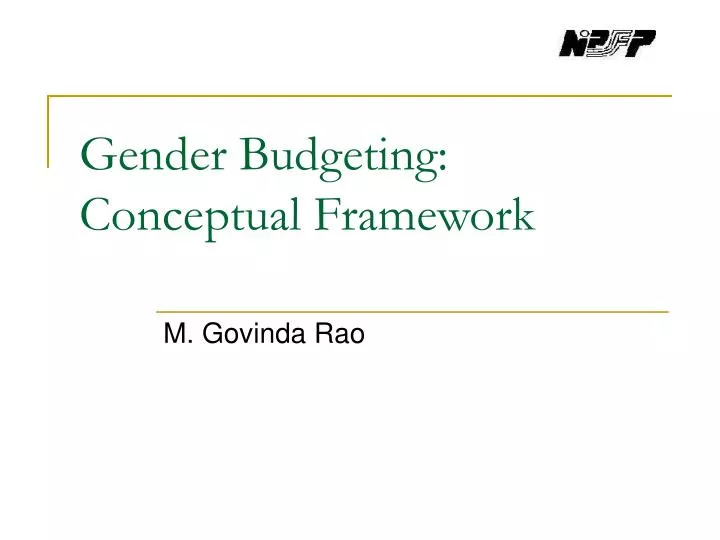 gender budgeting conceptual framework