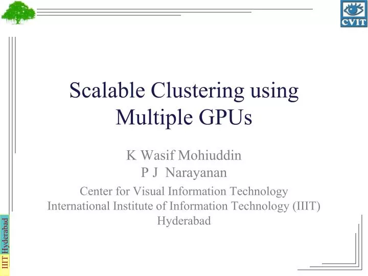 scalable clustering using multiple gpus