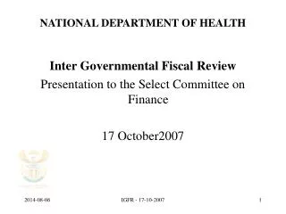 NATIONAL DEPARTMENT OF HEALTH
