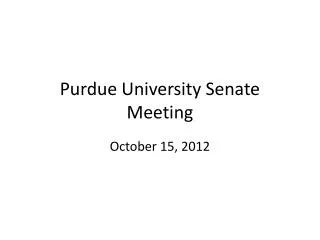 Purdue University Senate Meeting