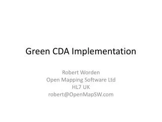 Green CDA Implementation