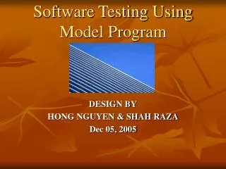 Software Testing Using Model Program
