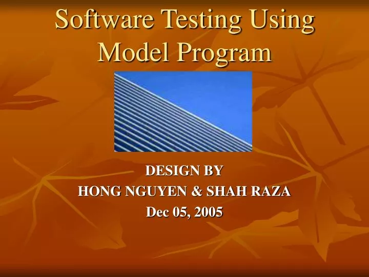 software testing using model program