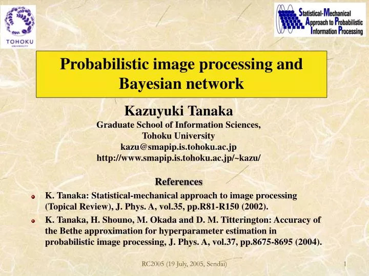 probabilistic image processing and bayesian network