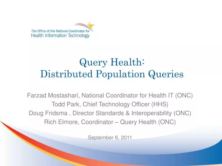 query health distributed population queries