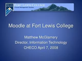 Moodle at Fort Lewis College