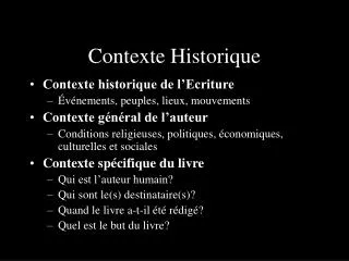 contexte historique