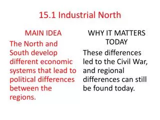15.1 Industrial North