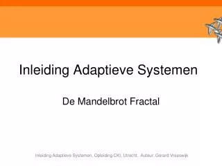 inleiding adaptieve systemen