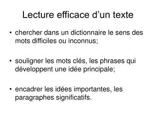 lecture efficace d un texte