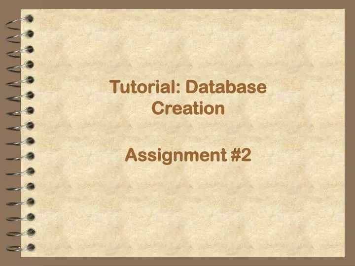 tutorial database creation