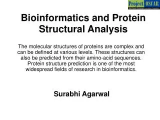 Bioinformatics and Protein Structural Analysis