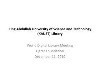 King Abdullah University of Science and Technology (KAUST) Library