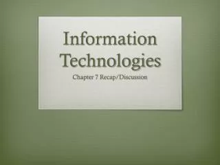 Information Technologies