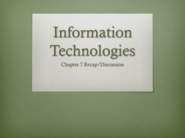 information technologies