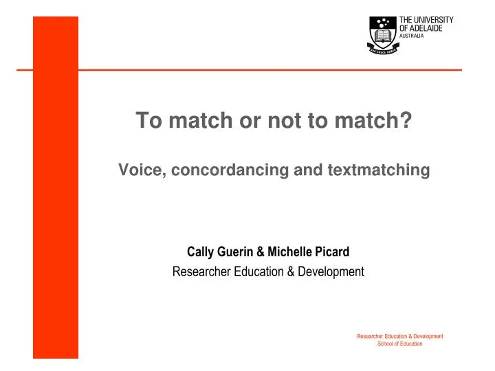 to match or not to match voice concordancing and textmatching