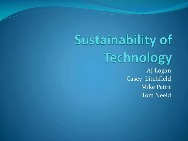 sustainability of technology