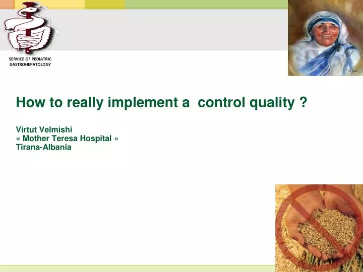 how to really implement a control quality virtut velmishi mother teresa hospital tirana albania