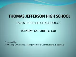 THOMAS JEFFERSON HIGH SCHOOL