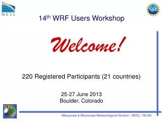 14 th WRF Users Workshop