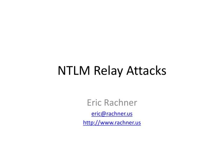ntlm relay attacks
