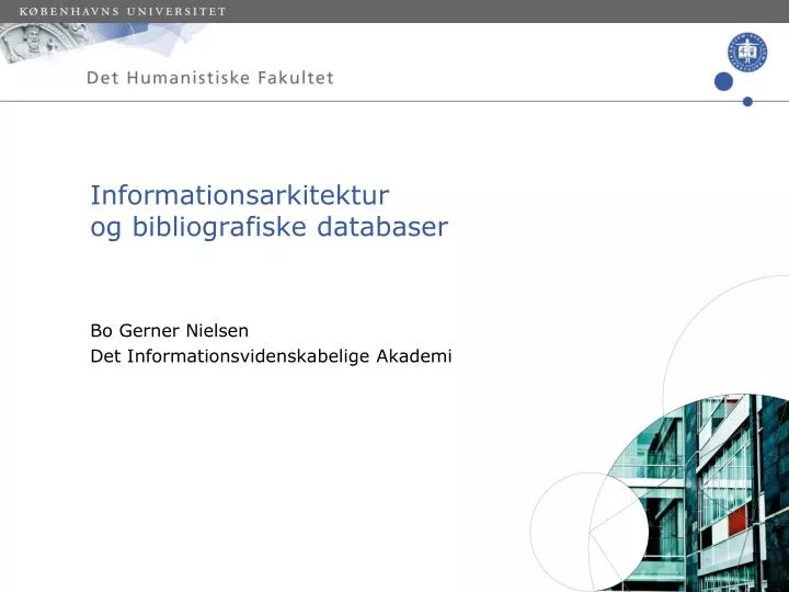 informationsarkitektur og bibliografiske databaser