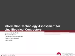 Information Technology Assessment for Line Electrical Contractors