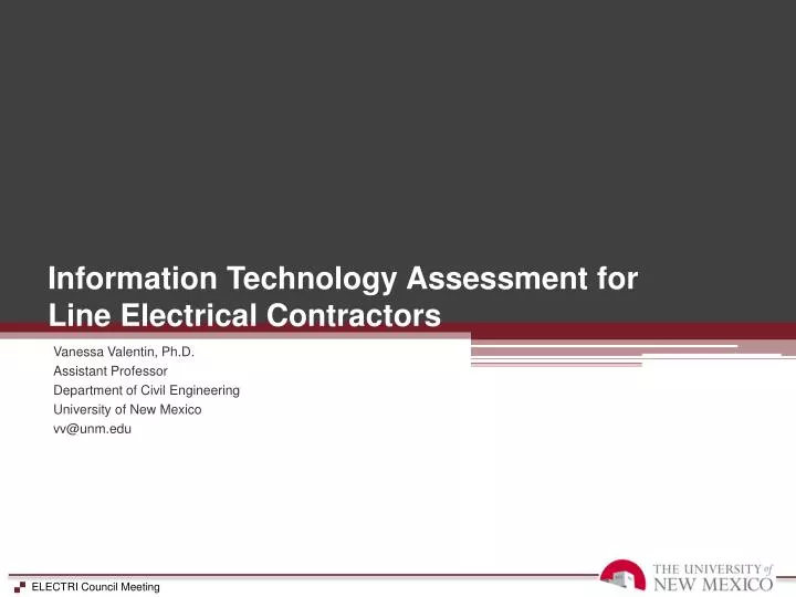information technology assessment for line electrical contractors