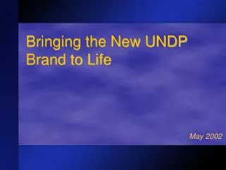 Bringing the New UNDP Brand to Life