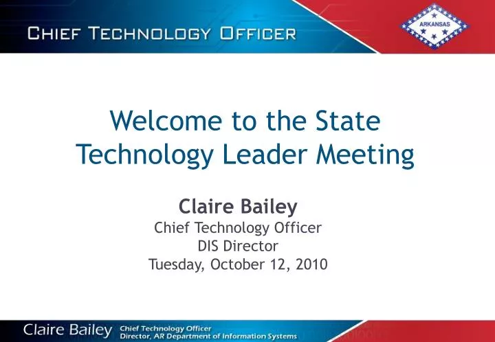 welcome to the state technology leader meeting