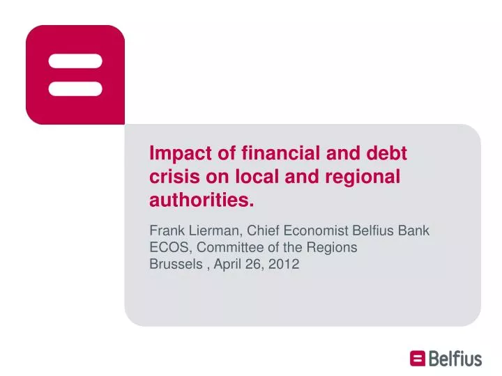 impact of financial and debt crisis on local and regional authorities