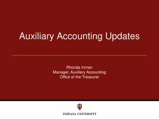 Auxiliary Accounting Updates