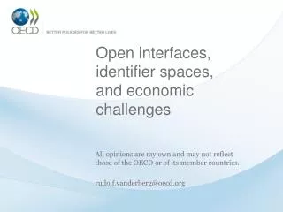 Open interfaces, identifier spaces, and economic challenges