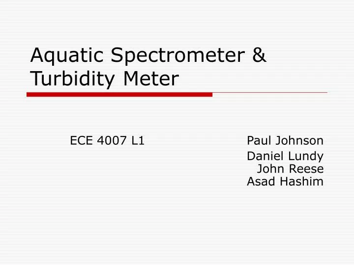 aquatic spectrometer turbidity meter