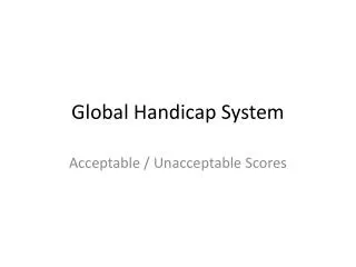 Global Handicap System