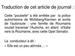 traduction de cet article de journal