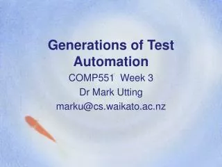 Generations of Test Automation