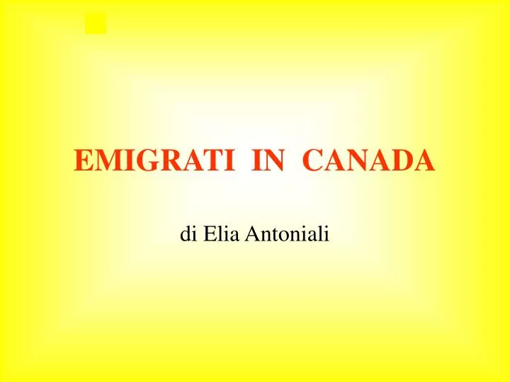 emigrati in canada