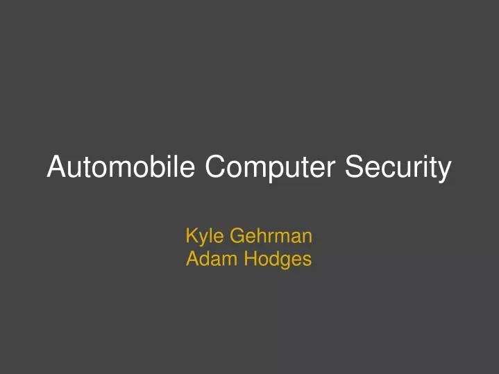 automobile computer security