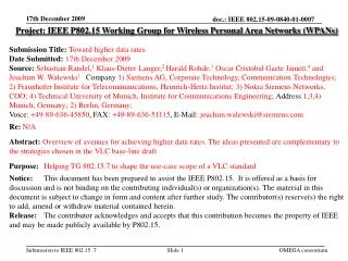 Project: IEEE P802.15 Working Group for Wireless Personal Area Networks (WPANs)