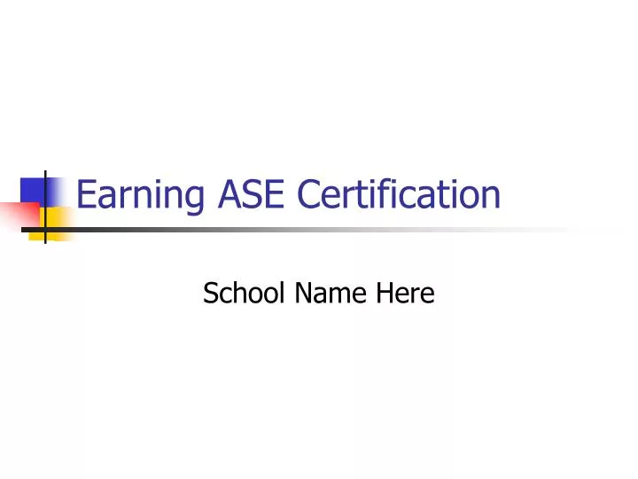 earning ase certification