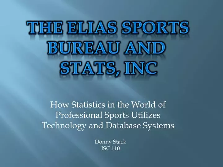 how statistics in the world of professional sports utilizes technology and database systems
