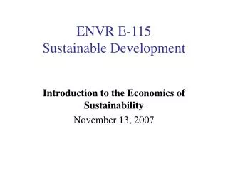 ENVR E-115 Sustainable Development